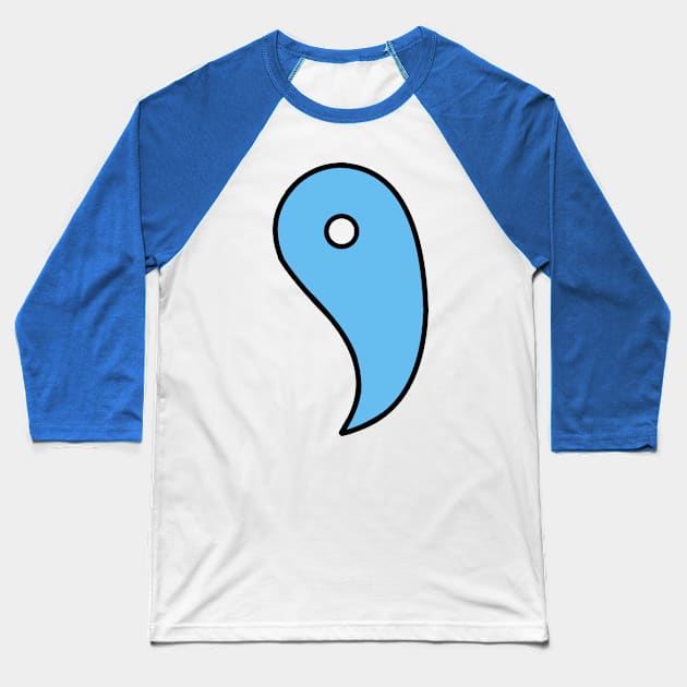 Magatama Light Blue Baseball T-Shirt by JacCal Brothers